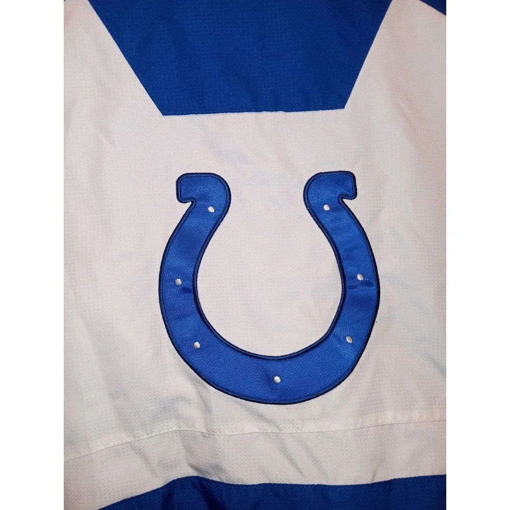 Reebok NFL Onfield Indianapolis Colts Jacket Mens XL Blue Full Zip Hooded Fleece